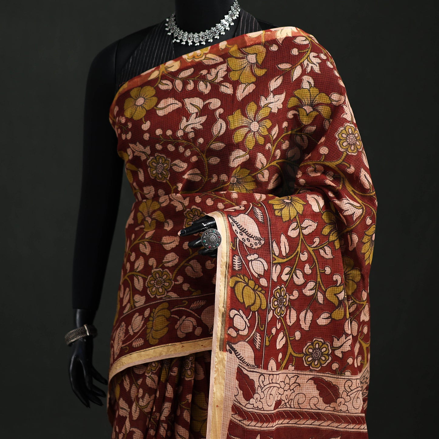 Kota Doria Cotton Saree in Kalamkari Print 39