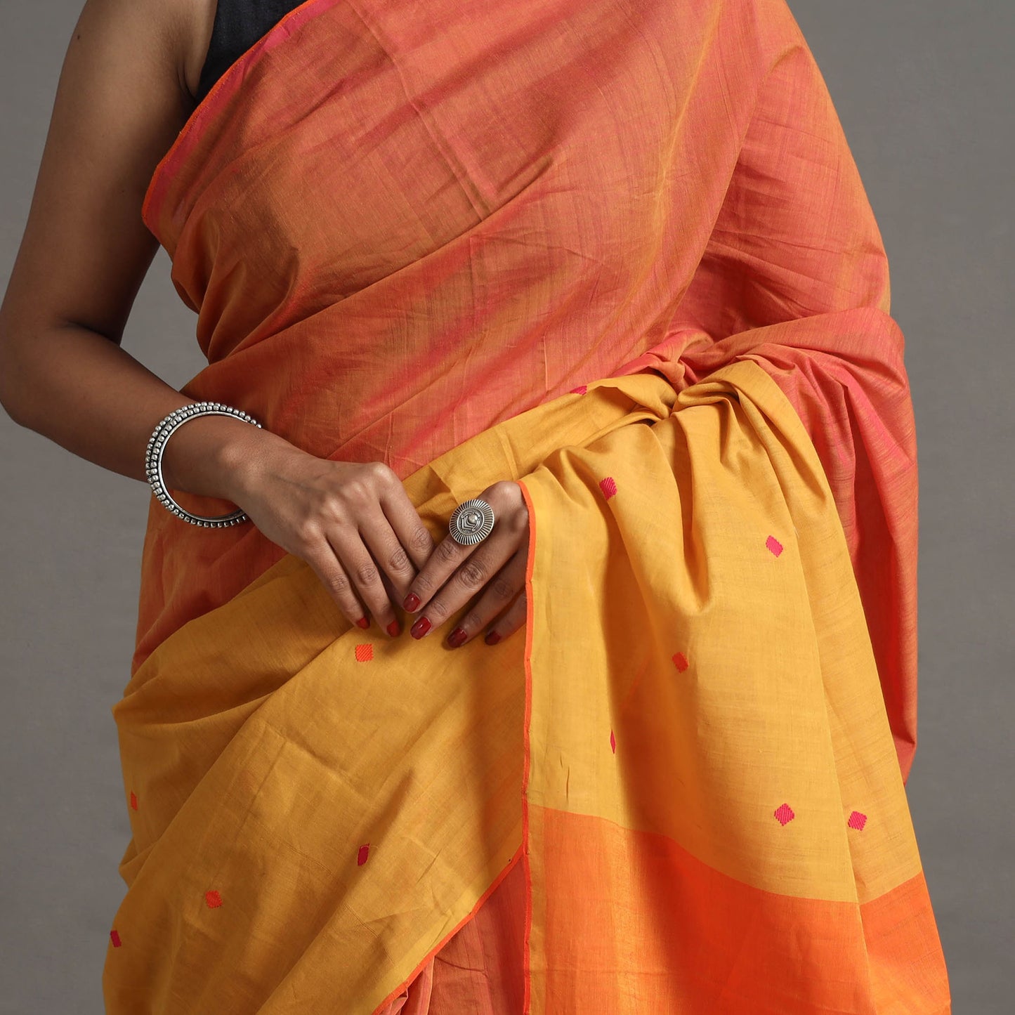 Half and Half Buta Cotton Handloom Saree 121