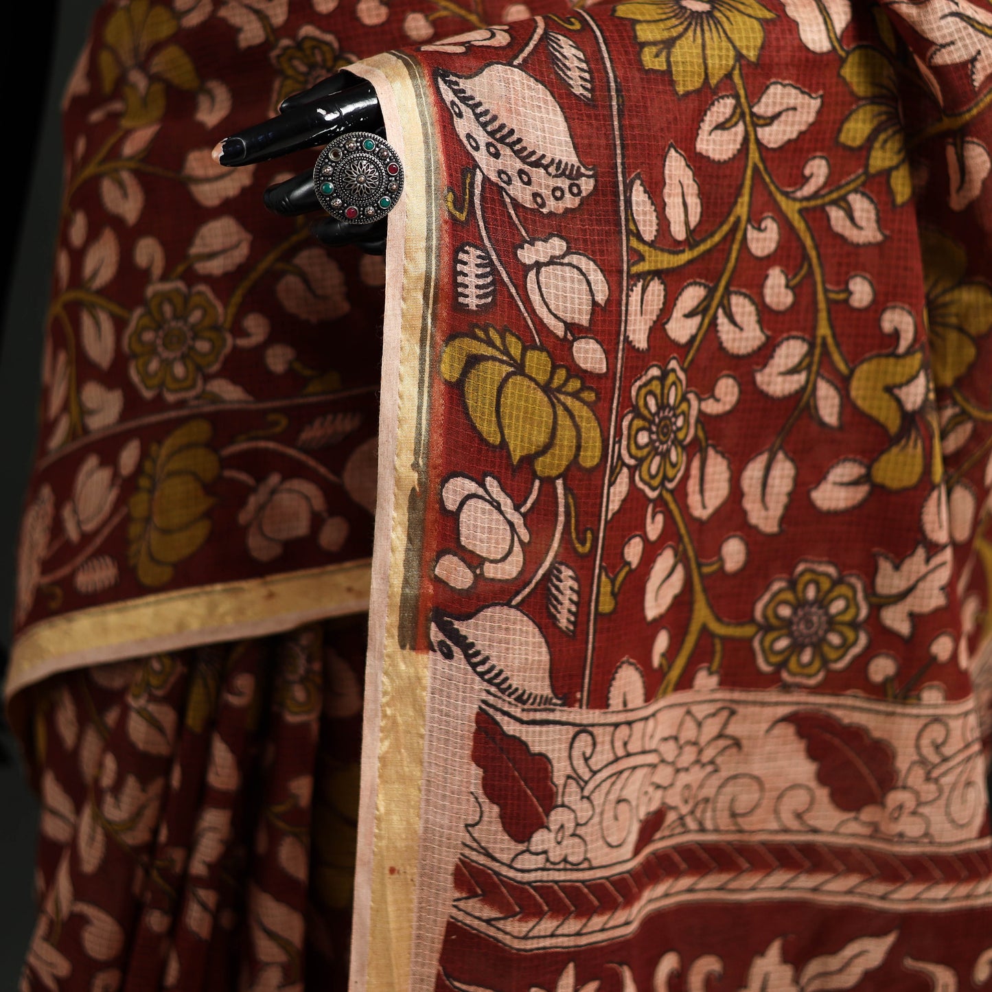 Kota Doria Cotton Saree in Kalamkari Print 39