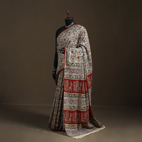Pedana Hand Block Print Natural Dyed Cotton Kalamkari Saree 55