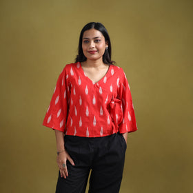 Pochampally Ikat Cotton Crop Top for Women 14