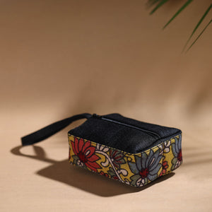 Yellow - Handpainted Kalamkari Multipurpose Cosmetic/Toiletry Bag 49