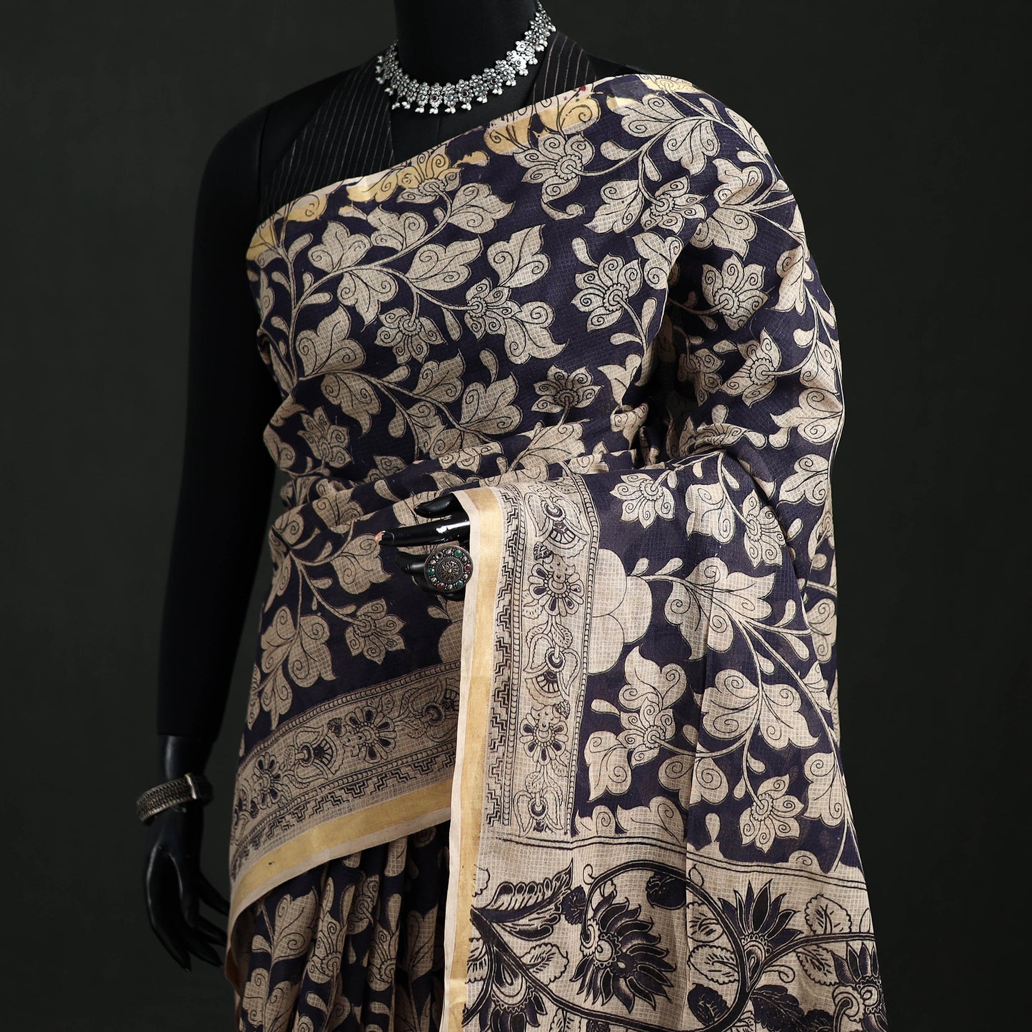 Kota Doria Cotton Saree in Kalamkari Print 40