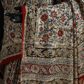 Pedana Hand Block Print Natural Dyed Cotton Kalamkari Saree 55