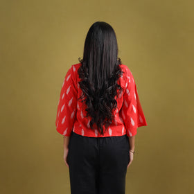 Pochampally Ikat Cotton Crop Top for Women 14