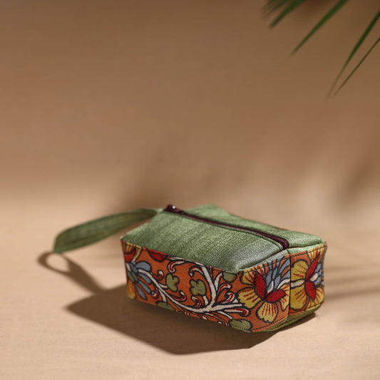 Orange - Handpainted Kalamkari Multipurpose Cosmetic/Toiletry Bag 01