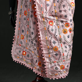 Phulkari Hand Embroidered Chanderi Silk Dupatta 25
