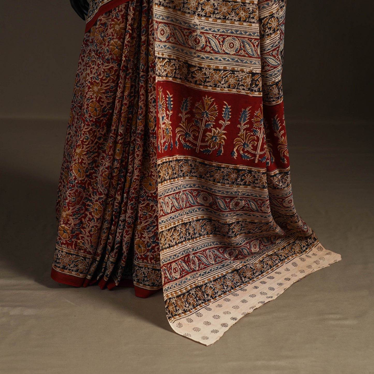 Pedana Hand Block Print Natural Dyed Cotton Kalamkari Saree 56