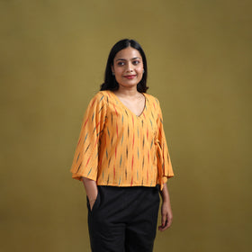 Pochampally Ikat Cotton Crop Top for Women 13