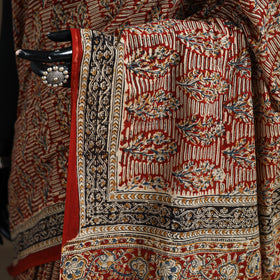 Pedana Hand Block Print Natural Dyed Cotton Kalamkari Saree 57