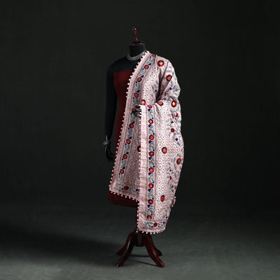 Phulkari Hand Embroidered Chanderi Silk Dupatta 27