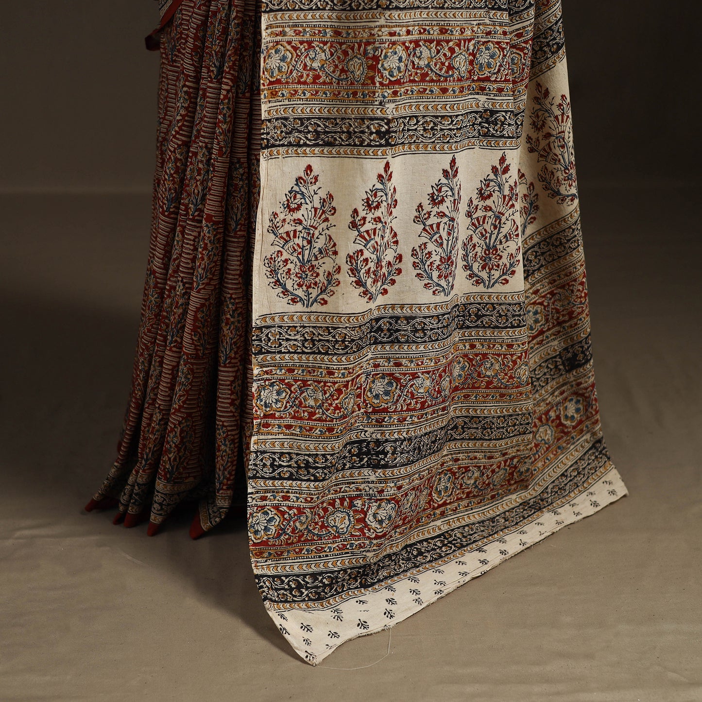 Pedana Hand Block Print Natural Dyed Cotton Kalamkari Saree 57