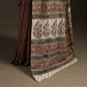 Pedana Hand Block Print Natural Dyed Cotton Kalamkari Saree 57