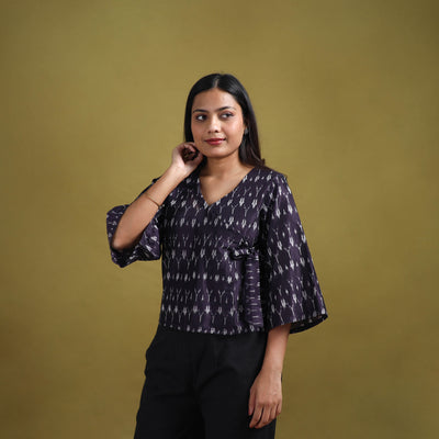 Pochampally Ikat Mercerised Cotton Crop Top for Women 12