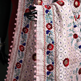 Phulkari Hand Embroidered Chanderi Silk Dupatta 27