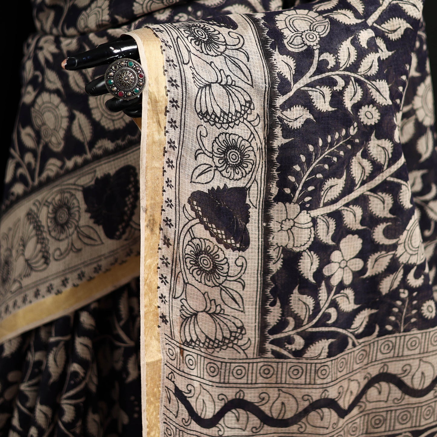 Kota Doria Cotton Saree in Kalamkari Print 42