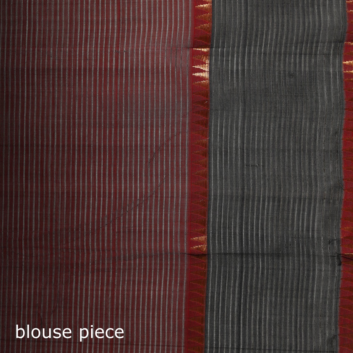Red - Pure Handwoven Mangalagiri Silk Cotton Pattu Saree with Zari Border 09