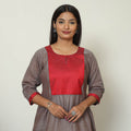 Mangalagiri Handloom Cotton A-Line Kurta with Mashru Patchwork 02