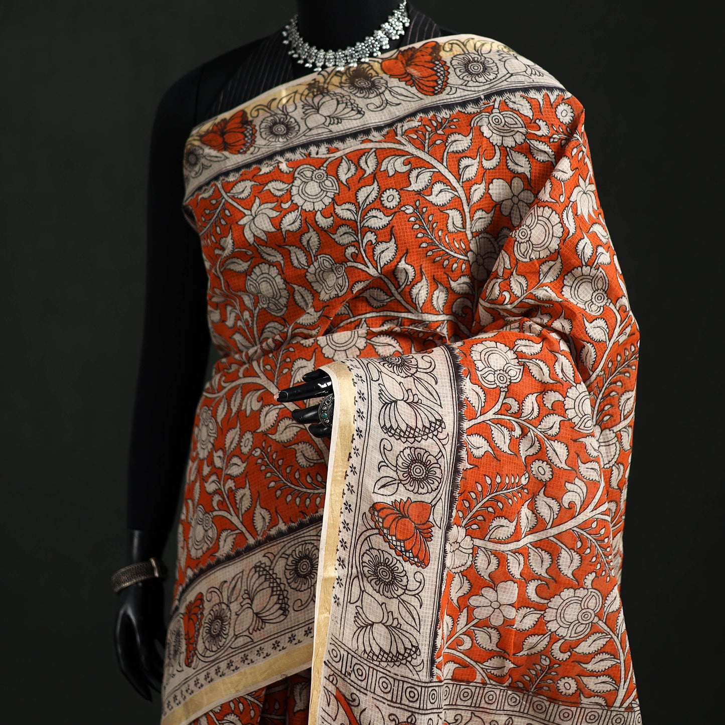 Kota Doria Cotton Saree in Kalamkari Print 43