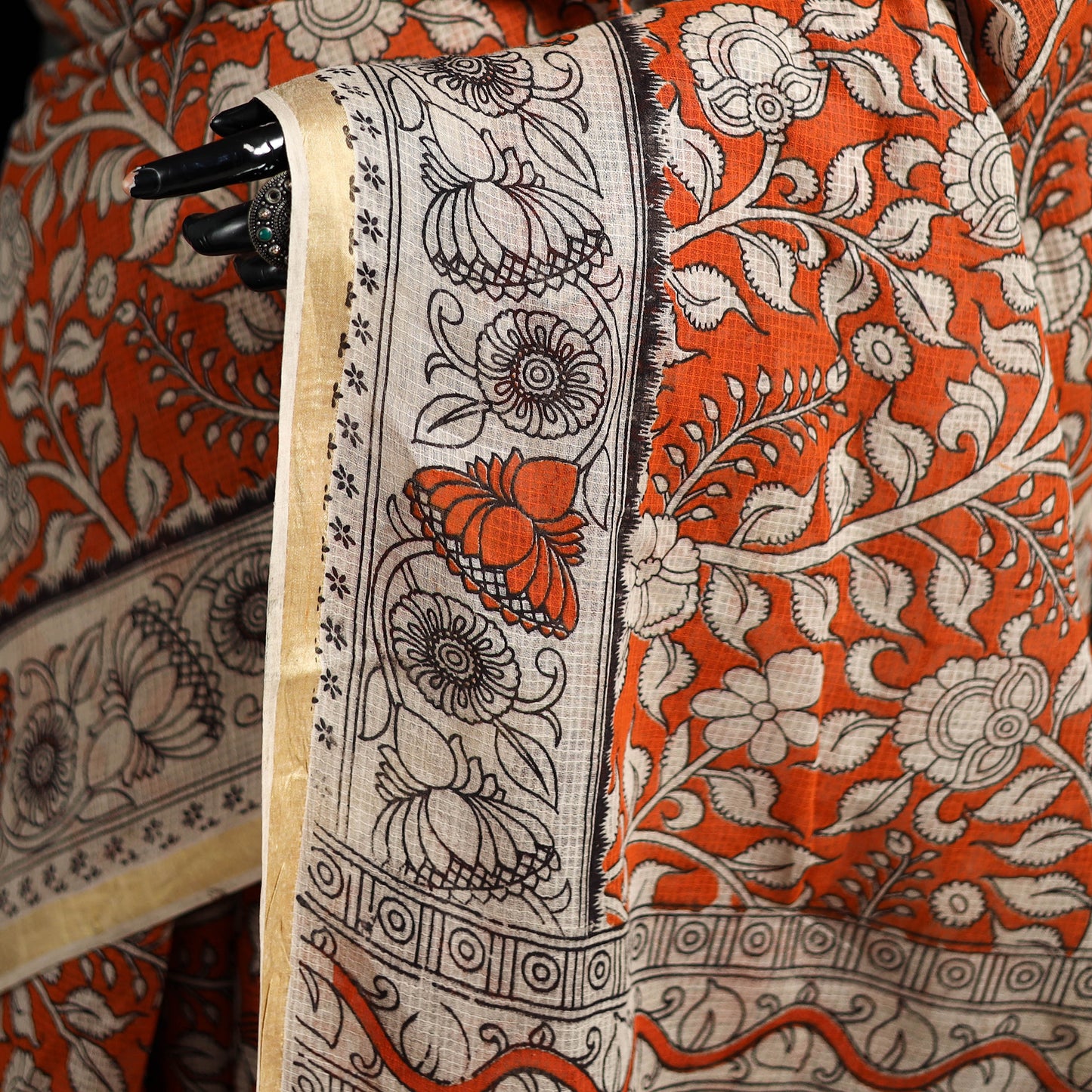 Kota Doria Cotton Saree in Kalamkari Print 43