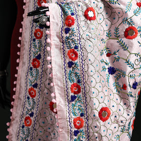Phulkari Hand Embroidered Chanderi Silk Dupatta 29