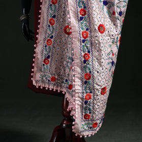 Phulkari Hand Embroidered Chanderi Silk Dupatta 29