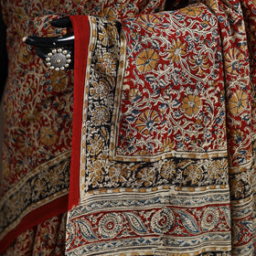 Pedana Hand Block Print Natural Dyed Cotton Kalamkari Saree 59