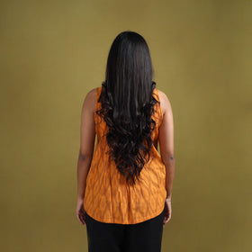 Pochampally Ikat Cotton Sleeveless Crop Top for Women 19
