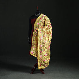 Phulkari Hand Embroidered Chanderi Silk Dupatta 31