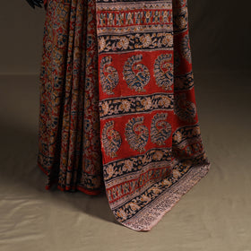 Pedana Hand Block Print Natural Dyed Cotton Kalamkari Saree 60