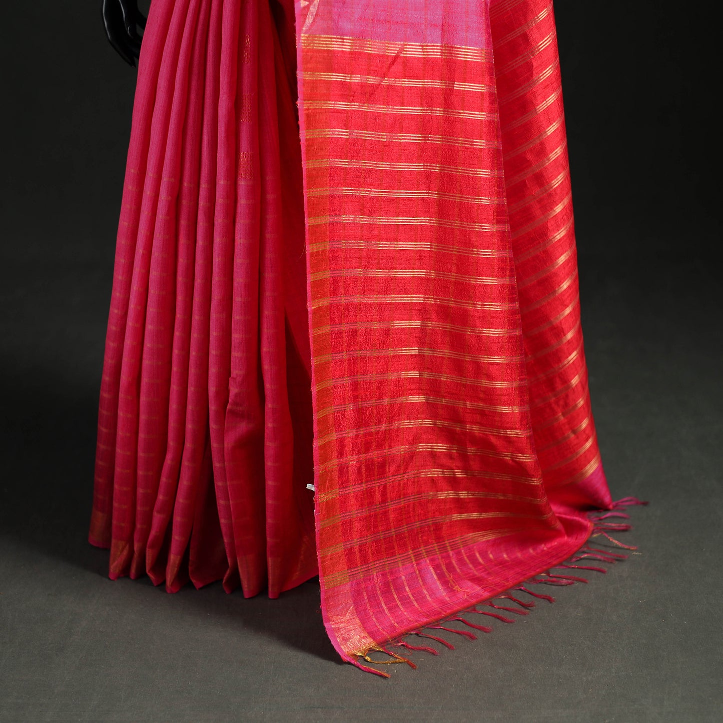 Handspun Handwoven Bhagalpuri Tussar Silk Saree 01