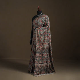 Pedana Hand Block Print Natural Dyed Cotton Kalamkari Saree 61