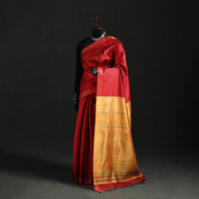 Handspun Handwoven Bhagalpuri Tussar Silk Saree 02