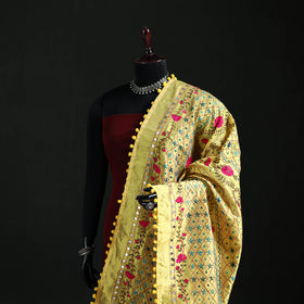 Phulkari Hand Embroidered Chanderi Silk Dupatta 32