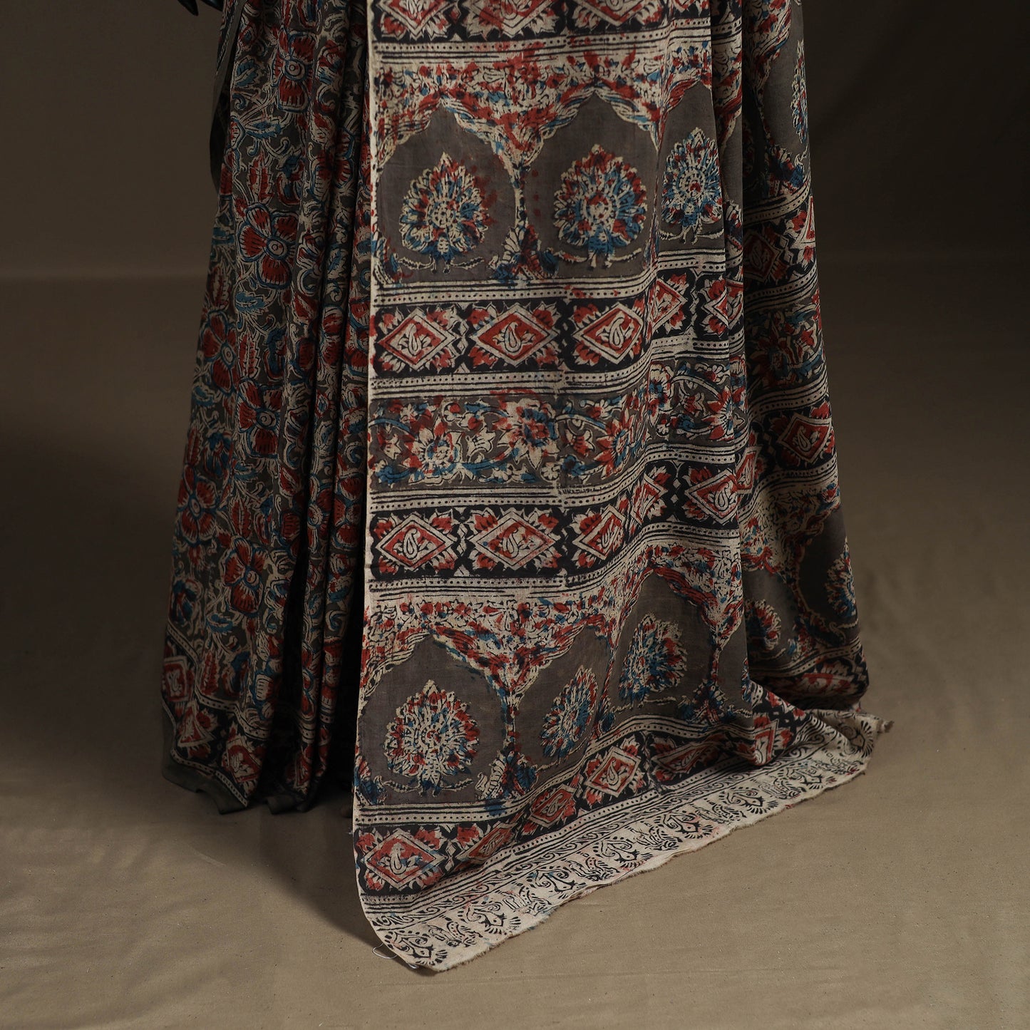 Pedana Hand Block Print Natural Dyed Cotton Kalamkari Saree 61