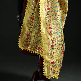 Phulkari Hand Embroidered Chanderi Silk Dupatta 32