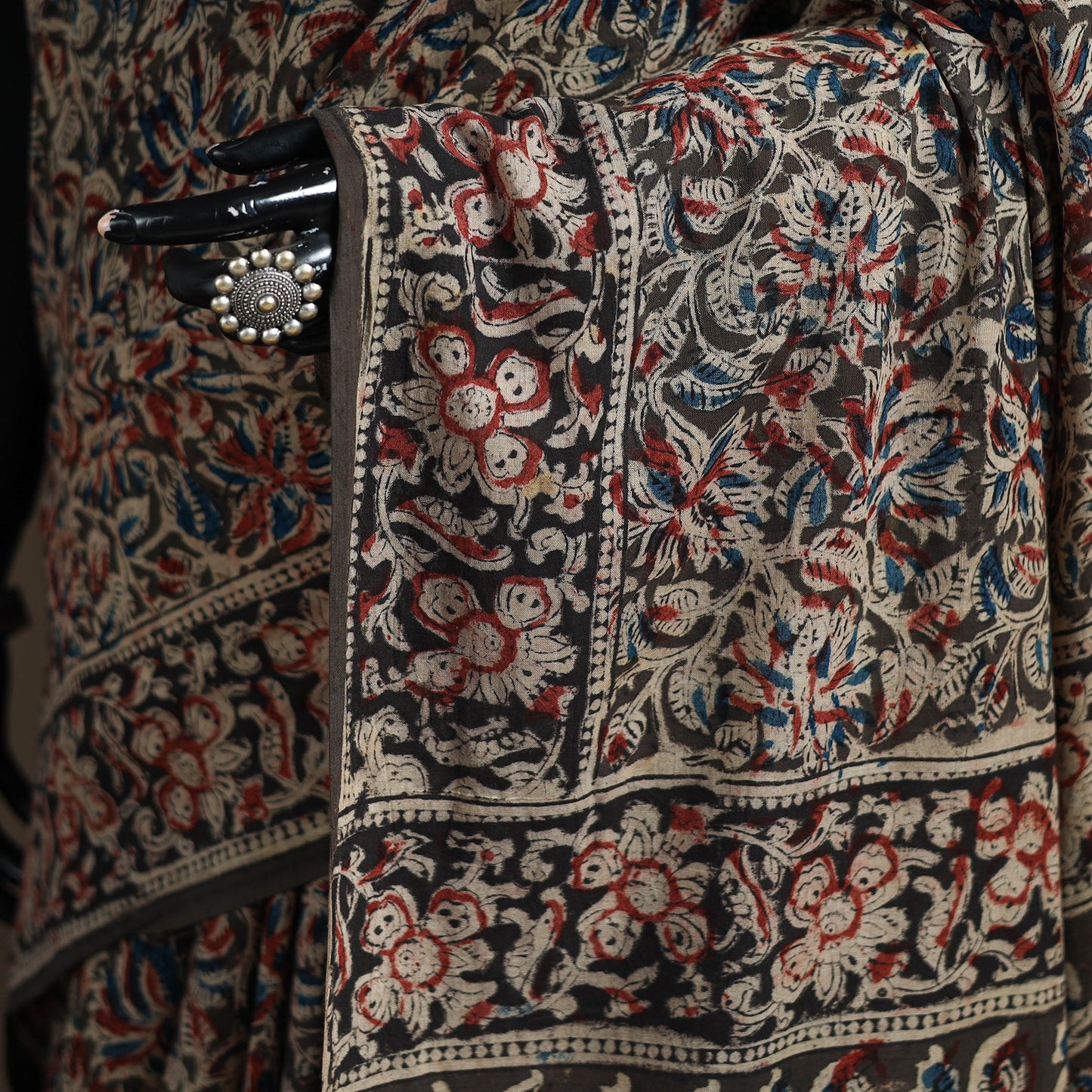 Pedana Hand Block Print Natural Dyed Cotton Kalamkari Saree 62
