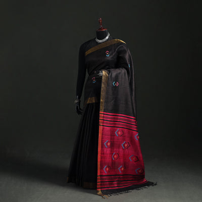 Handspun Handwoven Bhagalpuri Tussar Silk Saree 03