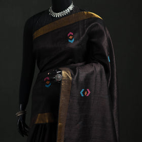 Handspun Handwoven Bhagalpuri Tussar Silk Saree 03