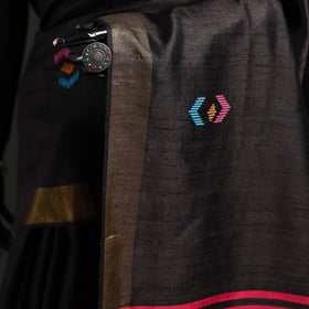 Handspun Handwoven Bhagalpuri Tussar Silk Saree 03