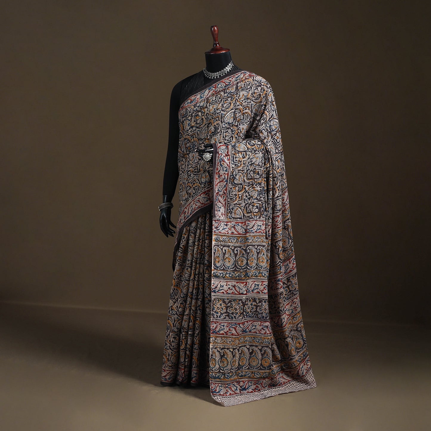 Pedana Hand Block Print Natural Dyed Cotton Kalamkari Saree 63