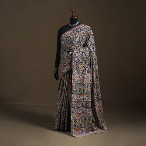 Pedana Hand Block Print Natural Dyed Cotton Kalamkari Saree 63