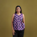 Pochampally Ikat Mercerised Cotton Sleeveless Crop Top for Women 06