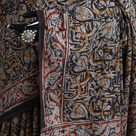 Pedana Hand Block Print Natural Dyed Cotton Kalamkari Saree 63