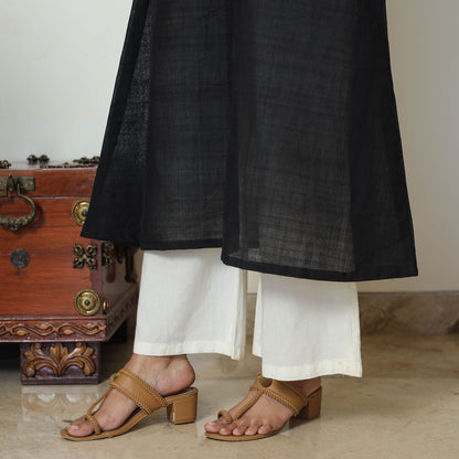 Mangalagiri Handloom Cotton A-Line Kurta with Mashru Patchwork 08