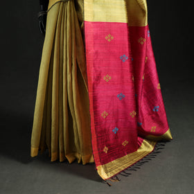 Handspun Handwoven Bhagalpuri Tussar Silk Saree 04