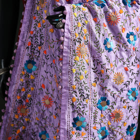 Phulkari Hand Embroidered Chanderi Silk Dupatta 35