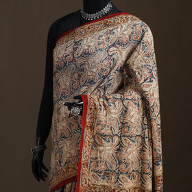 Pedana Hand Block Print Natural Dyed Cotton Kalamkari Saree 64
