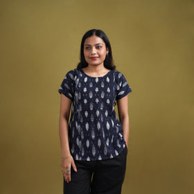 Pochampally Ikat Cotton Crop Top for Women 15