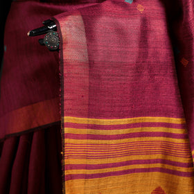 Handspun Handwoven Bhagalpuri Tussar Silk Saree 05
